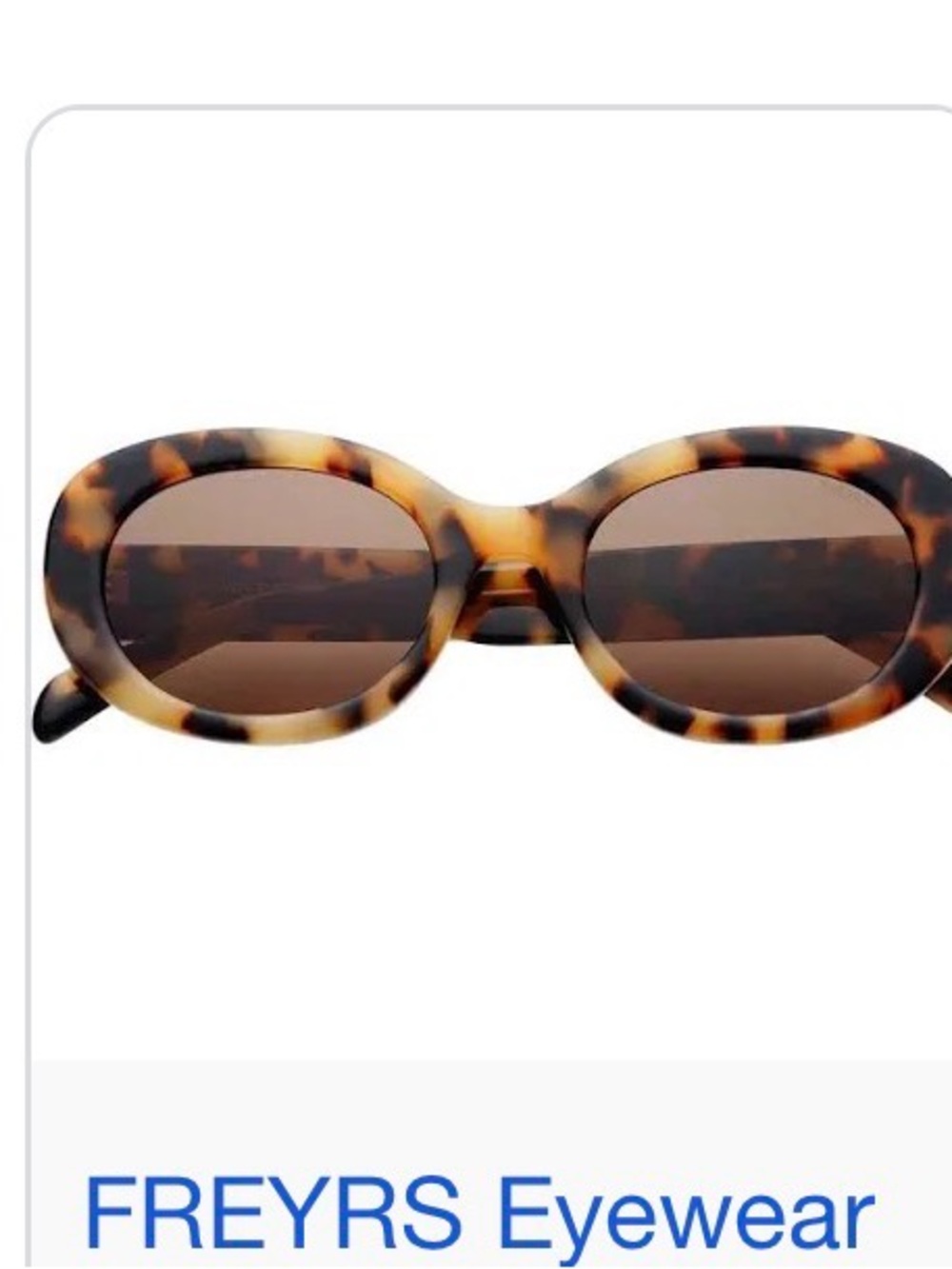 FREYRS Tortoise Oval Sunglasses with Brown Lenses